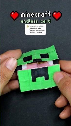 DIY Minecraft Magic Card That Never Ends | Endless Card🐷 #minecraft #MinecraftMovie #paper#origami