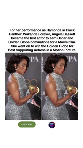 🏆Angela Bassett made Oscar and Golden Globe history for Black Panther:Wakanda Forever. #shorts #fyp