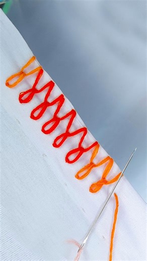 Basic Border hand embroidery sewing tutorial | Design #reels #handbroidery #embroidery