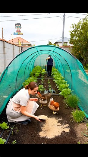 This Backyard Chicken Garden Will Blow Your Mind 🐔🥬 #garden #chicken #ai #shorts