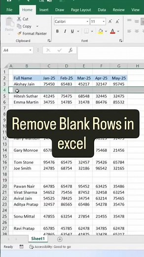Remove Blank Rows in Excel #excel #excelformula #exceltips #explore