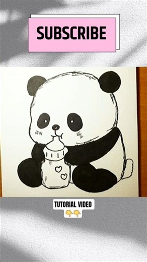 how to draw panda easy #short
