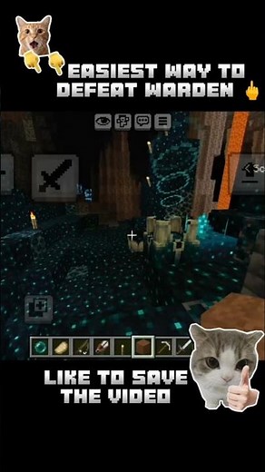 Easiest Way to Defeat Warden in Bedrock Edition #minecraft !