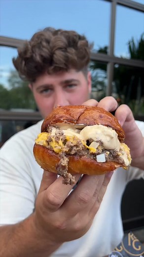 Savor the Long Island Chopped Cheese Burger at The Rust & Gold!