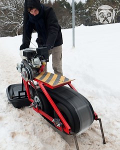 Snow surfing on a winter motor bike | Crafty Panda How