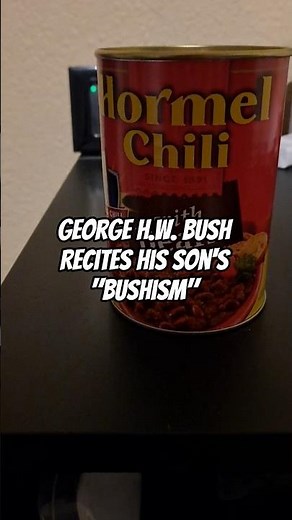 George H.W. Bush recites one of George W. Bush's bushisms.