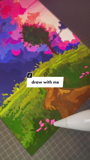 Reply to @ohimuoi draw with me #artistsoftiktok #clouds #illustration #sky #procreate #digitalart