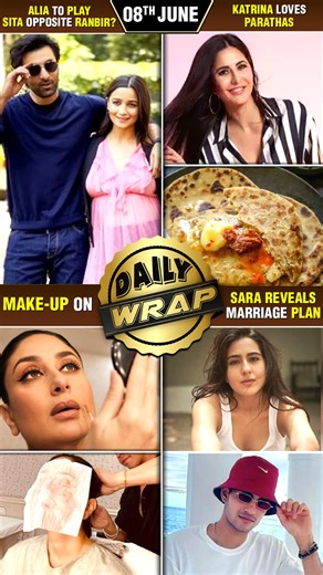 Alia Bhatt will play Sita opposite Ranbir Kapoor in Ramayana, Vicky Kaushal talks about Katrina Kaif's love for parathas, Sara Ali Khan to marry Shubman Gill. Raj Kundra shares video for his 'cookie' Shilpa Shetty. Here are the Top 10 News in today's Daily Wrap. | Bollywood Now