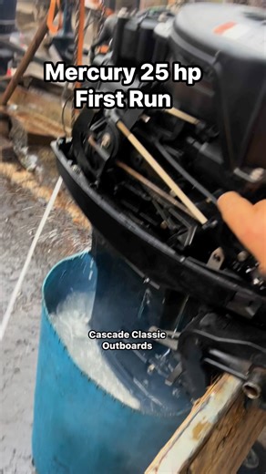 43K views · 444 reactions | First run of this 25 hp Mercury 2 stroke set up for remote steer. | Cascade Classic Outboards | Facebook