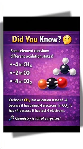 Same element, different oxidation states! ⚡#ChemistryFacts #OxidationStates #Study Tips