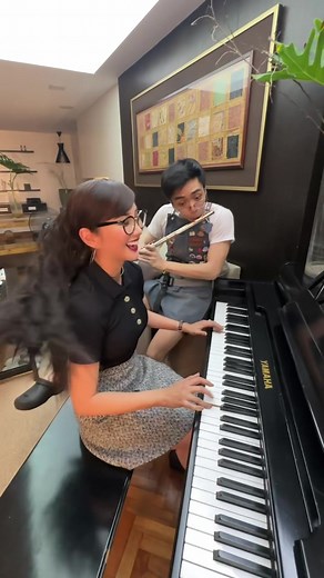 Chocobo impromptu piano x flute collab!🎵 @Gelo Grayson Props