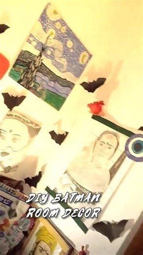 DIY BATMAN ROOM DECOR 🦇👀#batman #bat #roomdecor #asthetic #aestheic #astheticroom #kidsdecor