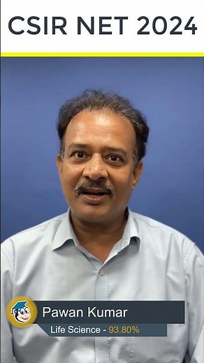 CSIR NET 2024 Topper Review | Life Sciences | Congratulations Pawan Kumar, 93.80 Percentile #shorts