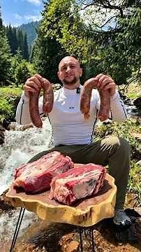 Whole huge beef with homemade sausages cooked with natural ingredients andspices to perfection#viral