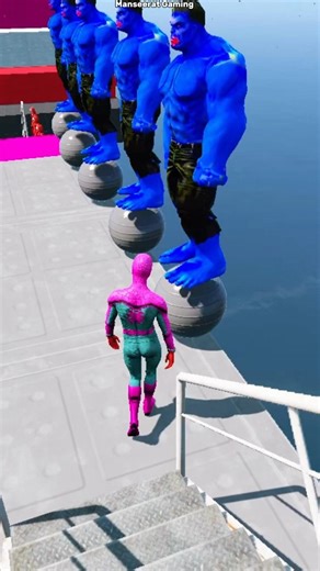 Gta V Pink Spidy Vs Thanos Ragdolls Jump\Fails #shorts #gta5
