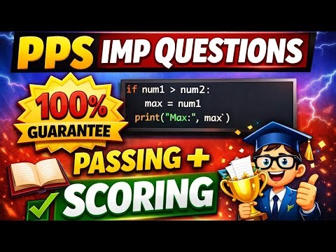 PPS IMP QUESTIONS || SPPU ENGINEERING | 2024 PATTERN | #pps