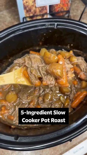 Allrecipes | @amydoecooking’s 5-Ingredient Pot Roast is dinner on easy mode. Just sit back, relax, and let your slow cooker do all the work! 🥘👏 Get the... | Instagram