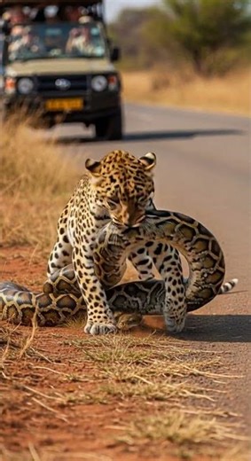 Leopard vs Python – who’s the real jungle king Find out now #wildlife #nature #animalbattle