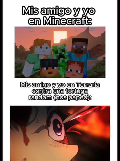 Jugar Minecraft con amigos / Jugar Terraria con amigos #minecraft #terraria #meme #videogames #gaming