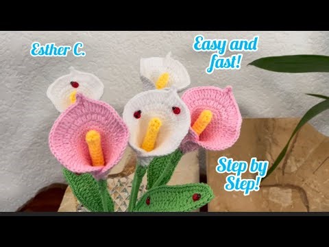 How to Crochet Calla Lily Flowers 🌺 Crochet Flower Bouquet Easy and Fast Crochet Tutorial