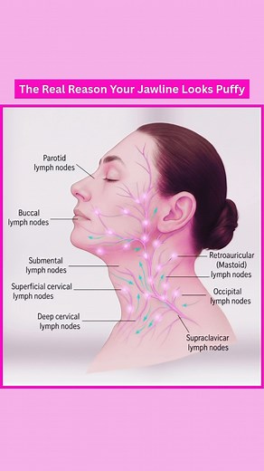 Double-chin swelling, jawline puffiness and that “full lower-face” look are usually not fat, they’re lymphatic stagnation. In over 70% of cases, the fullness comes from blocked lymph nodes around the: • Buccal lymph nodes → cheek puffiness • Submandibular & Submental nodes → double-chin swelling • Deep cervical nodes → heavy jawline fluid build-up When these drainage pathways slow down from TMJ tension, mouth breathing, stress, inflammation, tech-neck or poor posture… the lymph can’t move. Fluid