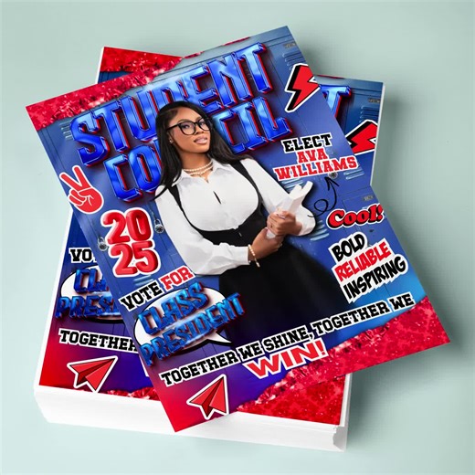 Editable Student Council Campaign Flyer: School Election Poster (canva Template) - Etsy