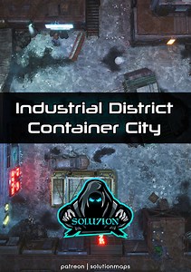 Industrial District Container City 1080p - Cyberpunk Animated Battle Map - SolutionMaps | DriveThruRPG