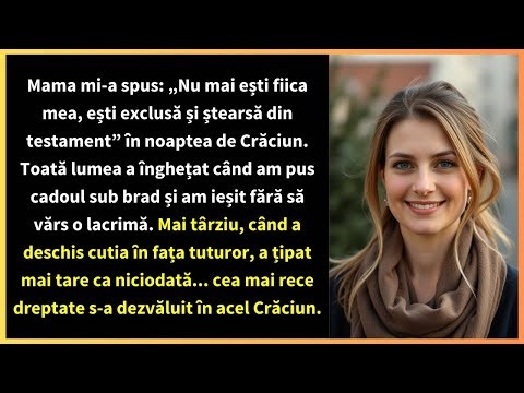Mama mi-a spus: „Nu mai ești fiica mea, ești exclusă și ștearsă din testament” în noaptea de Crăciun