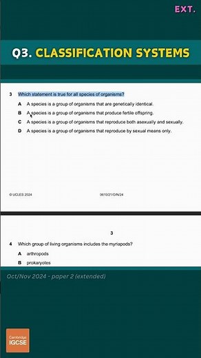 IGCSE Biology - Multiple Choice - Extended (paper 2) - Exams from 2025 #biology #exams #revision