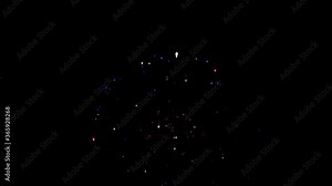 Multiple fireworks burst one after another in the same place in the night sky.