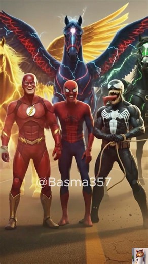 Batman Horse Vs Spiderman, Flash and Venom Horse #superhero #batman #marvel #theflash