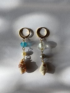 Dainty Seashell Drop Earrings - Etsy
