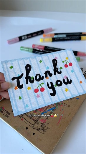 DIY Thank You Note for Bestie🍒⭐️Handmade Unique Card Idea✨