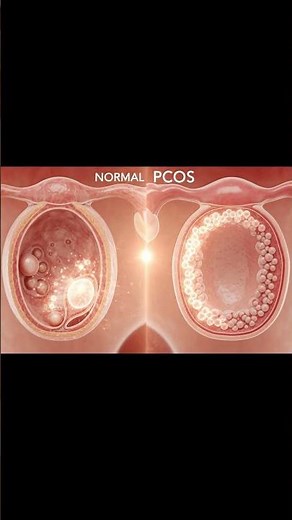 Normal ovary vs PCOS. #pcos #ovary #reproductivehealth #3danimation #medicalanimation #shorts