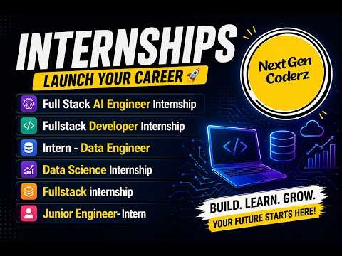 Latest Internships 2026 | Full Stack, AI, Data Science | Apply Now | Batch 2026/2027/2028