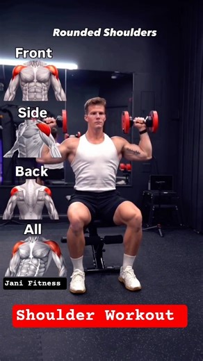 😱Build Boulder Shoulders with Dumbbells 🔥 #shoulderworkout #fitness