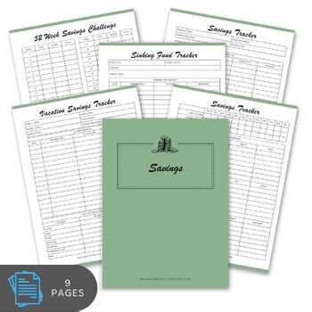 Savings Tracker Printable | 9 page Financial Goal Bundle