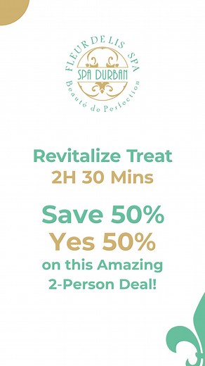 Save 50% on this 2hr 30mins Couples Spa Package! Break away from the daily hustle and spoil yourself and your loved one with a refreshing spa escape at Spa Durban. This limited-time offer is now extended until 31st July – get ready to feel relaxed, recharged, and completely pampered🥰! Revitalize Treat - 2hr 30mins🌿 Package includes: • 1h30min Full Body Swedish Massage with soothing Hot Stones • Revitalizing Vhi Brightening Facial • Refreshing Under-Eye Treatment to brighten and smooth • Head &