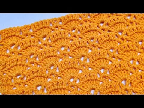 Easy Crochet Stitch For Blankets Scarfs - Botanical Shells