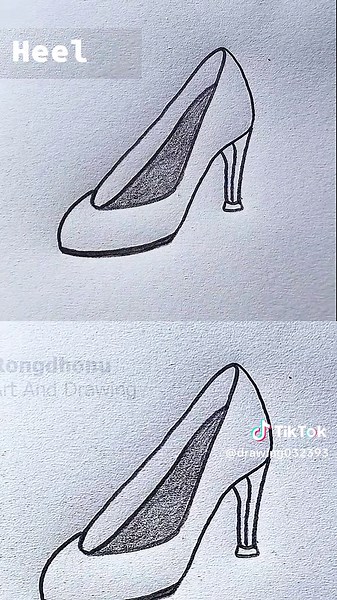 easy High Heel shoe 👠 drawing || simple sketch for beginners #heel #shoe #easy # #tranding #drawning