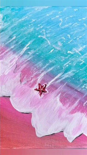 "Peaceful Ocean Wave & Starfish Acrylic Art" | Beach Painting | Easy Art | The Lashari Art #acrylic