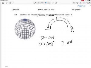 Statics - Theorems of Pappus and Guldinus - surface area and volume of a sphere