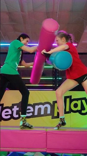 Nastya and Evelyn at the Urban Air entertainment park