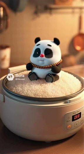 POV: You Open the Rice Cooker and See a Panda Meditating 🐼🍚