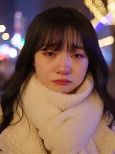 City girl #crying #tears in #newyear #fireworks on a decorated street. #泣く #涙 #哭 #眼泪 #新年 #sora #aigenerated #aigirl