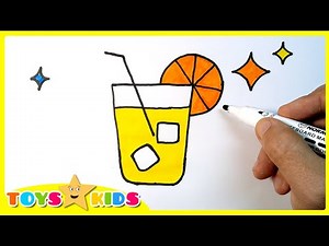 How to draw cute lemonade, draw simple things