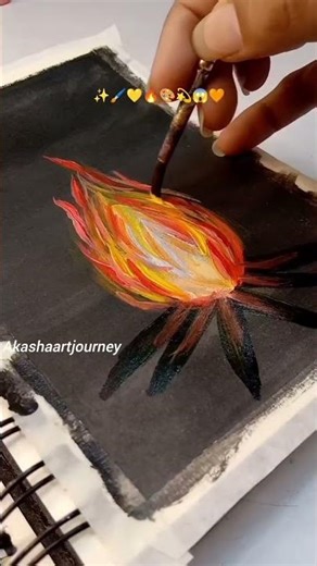 How to paint realistic fire 🔥🖌️ #art #fire #painting #realistic