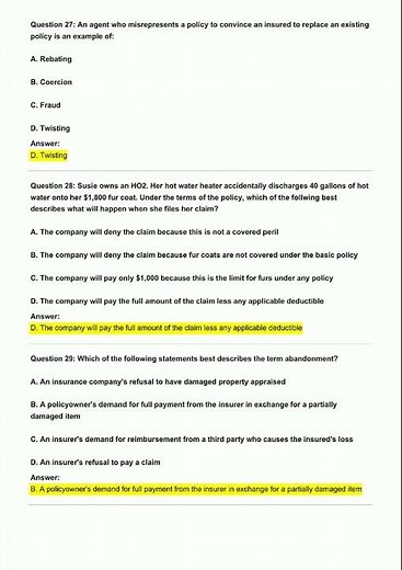 Personal Lines Insurance Final Exam Prep 2026 | Full Practice Test + Correct Answers