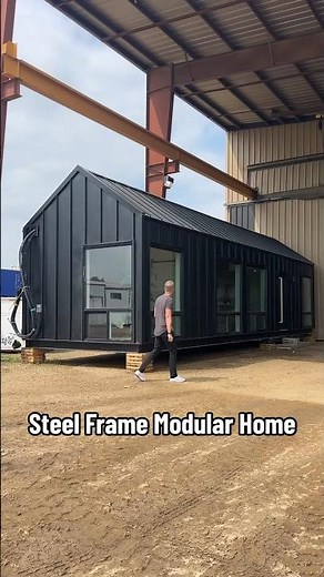 Touring A blacked out PREFAB HOME built from Steel #hometour #prefabhouse #modularhome