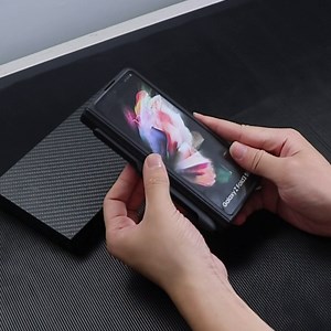 for Samsung Galaxy Z Fold 3 Magnetic Hinge Protection Case with S Pen Slot,Built-in Glass with Magnetic Stand All-Inclusive Matte PC Cover for Samsung Galaxy Z Fold 3 5G 2021 (Black)